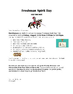 Freshman Spirit Day Flyer